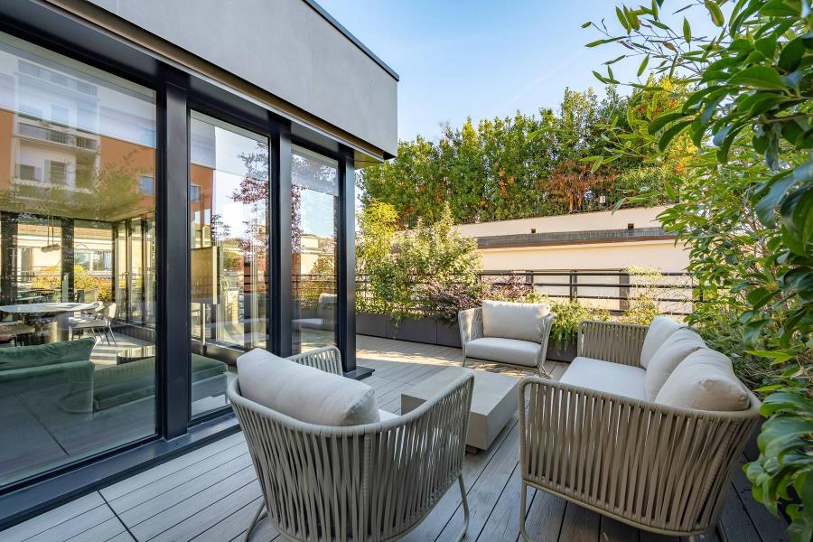 View of Luxurious Penthouse Window View royalty-free images