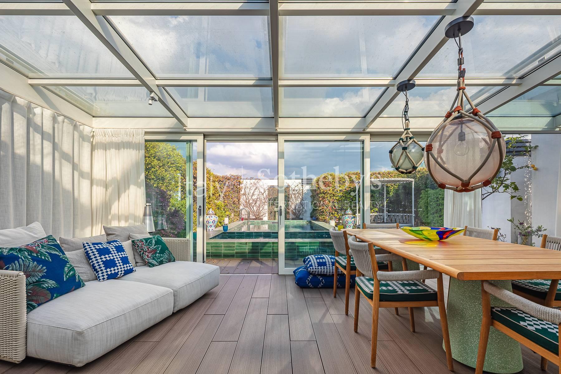 Furnished penthouse with terrace and pool in Brera district - 3